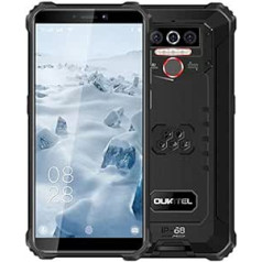 Oukitel WP5 (2020) 4G āra viedtālrunis bez līguma, 8000 mAh akumulators, 4 LED kabatas lukturītis, izturīgs mobilais tālrunis IP68, MTK6761 32 GB, 13MP + 2MP + 2MP, Android 9.0, sejas noteikšana, GPS, melns