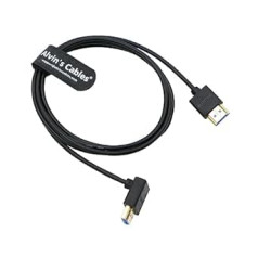 Alvin's Cables 8K HDMI 2.1 High Speed Slim HDMI taisni uz HDMI augšup leņķa kabelis Atomos Ninja V monitoram, Z CAM E2, Sony FS5 FS7 A7S3 kamerām 6,6 pēdas | 2 m