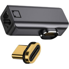 Cablecc Magnētiskā leņķa tipa USB-C tipa C USB 3.1 līdz 1000Mbps Gigabit Ethernet tīkla LAN adapteris klēpjdatoram