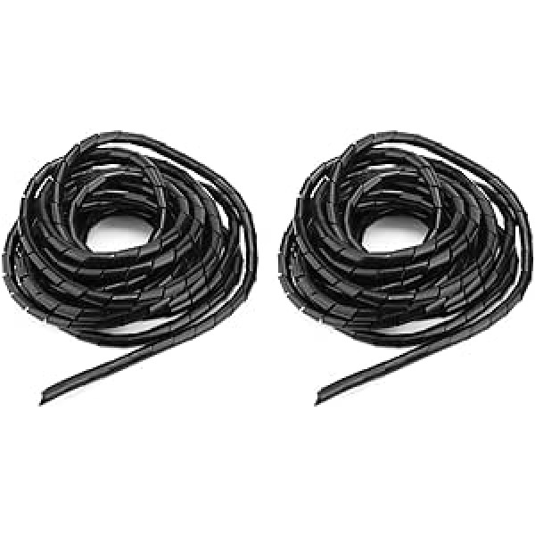 2 Pack vadu aizsardzības Stiepļu aptinuma uzmava spirālveida PP vadu kabeļu aizsardzības piederumi (diametrs 12 mm 15 m) Kabeļu spoles, cauruļu spoles, tinēji