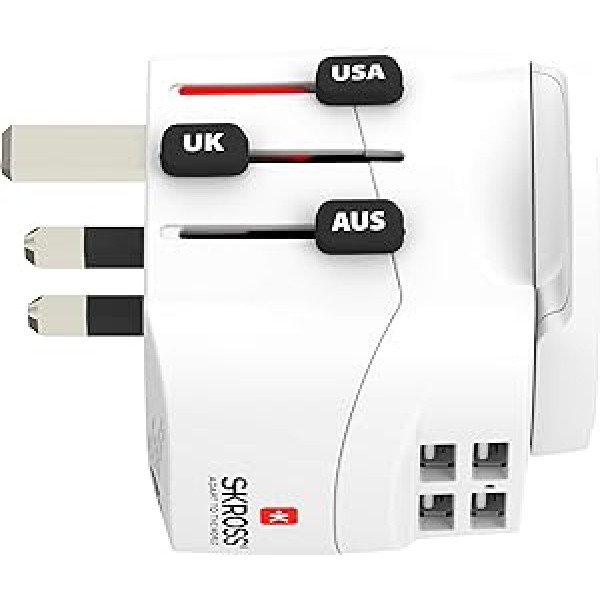 SKROSS | 1,302471 | Universāls ceļojumu spraudnis ar 4 x USB portiem