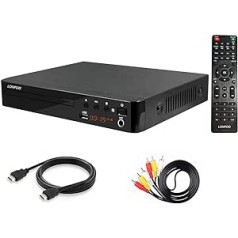 LP-099 DVD atskaņotājs televizoram, bez reģiona CD atskaņotājs ar HDMI savienojumu (1080p palielināšana), AV izeja, USB ieeja, visu reģionu bezmaksas integrētā PAL NTSC sistēma