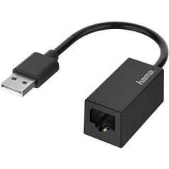 Hama USB Ethernet adapteris Tīkla adapteris USB 2.0 ātrajam Ethernet tīklam 10 100Mbps USB LAN adapteris USB vīrs uz Ethernet Sieviešu saderīgs ar Windows un Mac datoram klēpjdatoram planšetdatoram