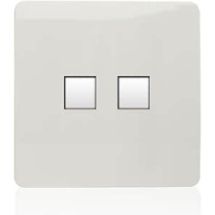 Trendi Artistic Modern glänzend Taktile Telefon + Cat 5e & Cat 6 RJ45 PC Socket weiß