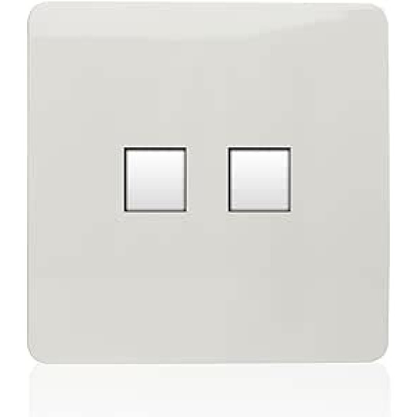 Trendi Artistic Modern glänzend Taktile Telefon + Cat 5e & Cat 6 RJ45 PC Socket weiß