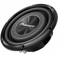 Pioneer TS-A2500LS4 Passive Subwoofer, Powerful Subwoofer with 1200 W Maximum Power, 25 cm, 67 mm Installation Depth, IMPP Membrane, Continuous Output Power 300 W, Black