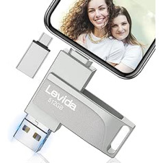 USB zibatmiņa 512 GB tālrunim, Levida Memory Stick, Photo Stick, ārējā atmiņa 4 vienā, Photo Stick 3.0, zibatmiņas disks mobilajam tālrunim, iOS, Android, Pad, klēpjdators, personālais dators (mobilā atmiņa, automātiska fotoattēlu uzņemša