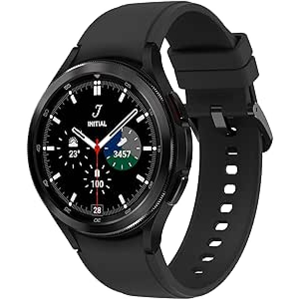 Samsung Galaxy Watch4 Classic, apaļš Bluetooth viedpulkstenis, Wear OS, rotējošs rāmis, fitnesa pulkstenis, fitnesa izsekotājs, 46 mm, melns