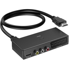 AIFHDAUF SCART uz HDMI pārveidotājs, RCA uz HDMI pārveidotājs, HDMI slēdzis 3 vienā video adapteris ar HDMI kabeli Atbalsts HDTV Xbox PS5/4/3 DVD N64 Wii Xbox Blu-Player, Sky STB VHS VCR dators