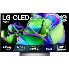 LG OLED48C37LA televizors 121 cm (48 collu) OLED evo televizors (viedtelevizors, filmu veidotāja režīms, 120 Hz), modeļa gads 2023.