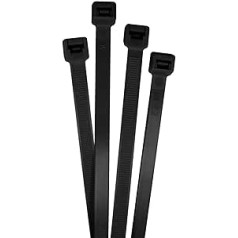 100x Cable Ties 430 x 9.0 mm Black Industrial Quality