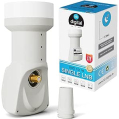 hb-digital Single LNB (Test Very Good) LNC Head 1 Subscriber Direct LTE Protected Satellite Digital Satellite Full HD TV 3D 4K UHD Contacts Gold-Plated Weather Protection White White