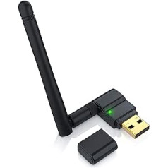 CSL — 300 Mbit s WLAN zibatmiņa ar Abnehmbarer antenu — Bezvadu LAN — USB 2.0 zibatmiņa — Mini Dongle 802.11nbg — SMA Buchse 150 54 — Windows 11 fähig — Schwarz