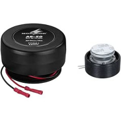 MONACOR AR-50 pret laikapstākļiem izturīgs audio ierosinātājs/rezonators, melns, 16.2800 un Dynavox EXC-25 korpusa skaņas pārveidotājs 25 W, melns