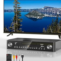 Ultra HDMI DVD atskaņotājs ar Bluetooth audio režīmu, visa reģiona bezmaksas DVD atskaņotājs televizoriem, Premium HD disku atskaņotājs Dolby Sound ar USB/SD karti/Dual mikrofons karaoke, gan HDMI, gan RCA savienojums, diska maciņš