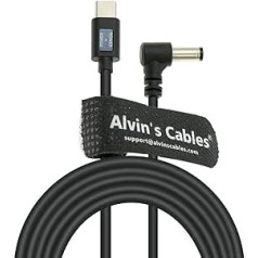 Alvin's Cables PD USB-C Type-C to DC 5.5 x 2.5 mm 12 V Power Cable for Blackmagic Video Assist, Atomos Shogun, SmallHD, for Feelworld Monitor 5.9 ft/1.8 m