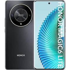 HONOR Magic6 Lite 5G viedtālrunis 8+256GB, 120Hz 6,78 collu AMOLED, 108MP trīskāršā aizmugurējā kamera, Android 13, divas SIM kartes, Google Play, NFC, melns