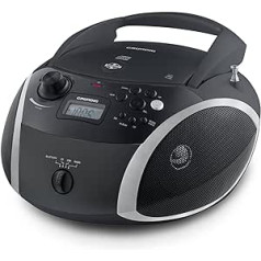 Grundig GRB 3000 BT portatīvais radio boombox ar Bluetooth melns/sudrabs