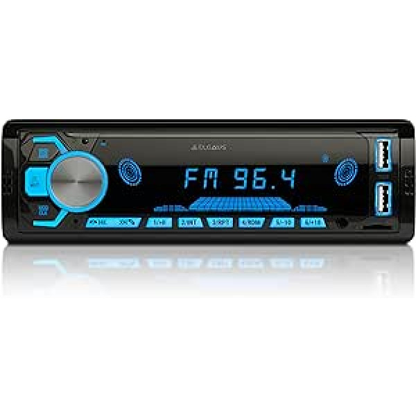 ELGAUS ES-MP860G universāls 1 DIN auto radio ar 2 USB slotiem, MP3, RDS, ID3, RGB, AUX, SD kartes slots, brīvroku funkcija, tālvadības pults