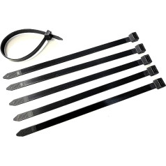 50 x Black Heavy Duty Cable Ties Ultra Strong Large Nylon Industrial Grade Cable Ties with 110kg Tensile Strength 12mm x 290mm