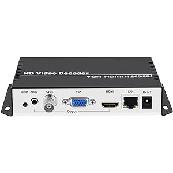 URayTech H.265 H.264 IP video dekodētājs HDMI VGA CVBS video audio straumēšanas dekodētājs RTMP HLS RTSP UDP dekoderis H.265 H.264 video kodētāja un IP kameras dekodēšanai