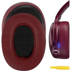 Geekria QuickFit Protein Leather rezerves ausu spilventiņi Skullcandy Crusher bezvadu drupinātājam Evo Crusher ANC Hesh 3 austiņu ausu spilventiņi, austiņu ausu spilventiņi, ausu kausu remonta daļas (dziļi sarkanas)