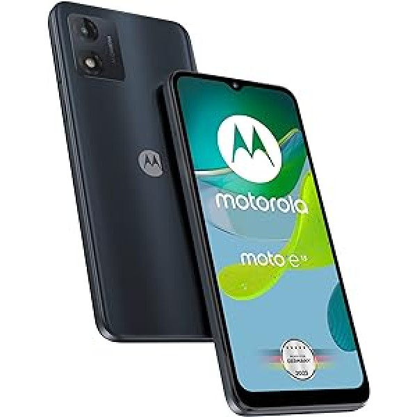 Motorola moto e13 6,52 collu HD+ displejs, 13 MP kamera, 8 GB / 128 GB, 5000 mAh, Android 13, Cosmic Black, iekļauts mobilā tālruņa turētājs [Amazon Exclusive]