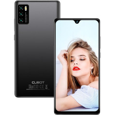 Viedtālrunis CUBOT P50 bez līguma 6GB + 128GB/512GB izstrāde Android mobilais tālrunis 6,2 collu displejs 20MP kamera 4200mAh 4G Dual SIM/Octa-Core/NFC/GPS/OTG/Face ID (melns)