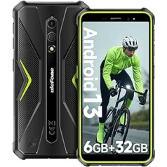 Ulefone Armor X12 Outdoor mobilais tālrunis 6GB + 32GB/256GB SD Android 13 Go, 4860mAh 13MP + 8MP 5,45 collu HD+ IP69K būvlaukuma mobilais tālrunis viedtālrunis bez līguma