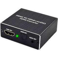 Ozvavzk HDMI Audio Extractor 4K HDMI Optical Audio Splitter Adapter, HDMI Audio Converter Optical 3.5 mm Stereo L/R Audio Out Support 5.1 HDCP 3D 1080p Dolby Digital DTS PCM