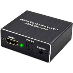 Ozvavzk HDMI audio nosūcējs 4K HDMI optiskā audio sadalītāja adapteris, HDMI audio pārveidotājs optiskais 3,5 mm stereo L/R audio izejas atbalsts 5.1 HDCP 3D 1080p Dolby Digital DTS PCM