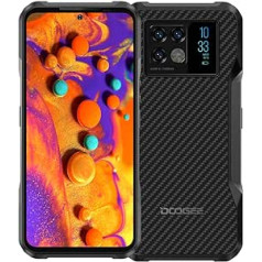 DOOGEE 5G āra viedtālrunis bez līguma V20, 6,4 collu 2K AMOLED displejs, 64MP trīskāršā AI kamera + 20MP nakts redzamības kamera, Android 11 IP68 ūdensizturīgs mobilais tālrunis, astoņkodolu 8GB + 256GB divas SIM kartes