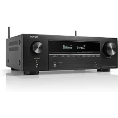 Denon AVR-X1700H 7.2 kanālu AV uztvērējs, Hifi pastiprinātājs ar Dolby Atmos, DTS:X, 6 HDMI ieejas un 1 izeja, 8K HDMI, Bluetooth, WiFi, AirPlay 2, HEOS Multiroom, saderīgs ar Alexa