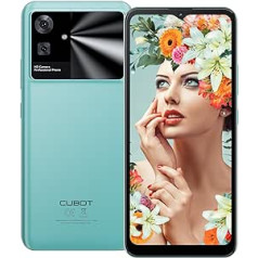 CUBOT Note 21 viedtālrunis bez līguma 6,56 collu HD+ 90 Hz ekrāns 12 GB + 128 GB/1 TB Android 13 mobilais tālrunis 50 MP + 8 MP kamera 5100 mAh 4G divu SIM kartu astoņkodolu sejas ID GPS OTG (modes zaļš)