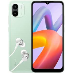 Xiaomi Redmi A2 viedtālrunis + austiņas, 2 + 32 GB, mobilais tālrunis bez līguma, 6,52 collu HD + displejs, 5000 mAh, MediaTekHelio G36, 8 MP AI dubultā kamera, divas SIM kartes, zaļš