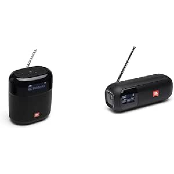 JBL Tuner XL radio ierakstītājs melnā krāsā — pārnēsājams Bluetooth skaļrunis ar MP3, DAB+ un FM radio — līdz 15 stundām un 2 uztvērēja radio ierakstītāji melnā krāsā — līdz 12 stundām