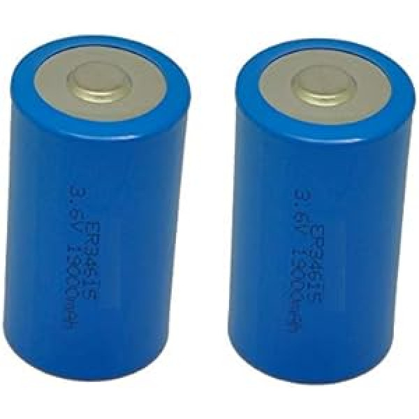 2 x ER34615 3,6 V 33600 D izmēra 19 000 mAh litija baterijas