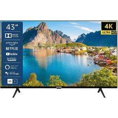 TELEFUNKEN XU43L800 43 collu televizors/viedtelevizors (4K UHD, iebūvēts Alexa, trīskāršs uztvērējs) — iekļauts 6 mēnešu HD+