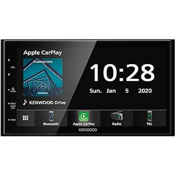 Kenwood DMX5020BTS 6,8 collu WVGA digitālās multivides skaņotājs ar FM RDS uztvērēju, CarPlay, Android Car, Android USB spoguļošanu, Bluetooth, kapacitatīvo skārienpaneli un DSP