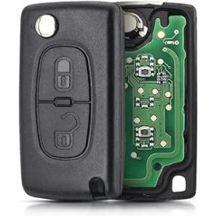 433 MHz 2 pogas Flip Car Key Fob Citroen C2 C3 C4 Dispatch Berlingo Grand Picasso Peugeot Expert Partner 206 207 208 307 308 407 3008 5008 Tālvadības pults atslēga ID46 Chip HU83 Blade