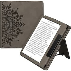 kwmobile Flip Case saderīgs ar Amazon Kindle Oasis 10th Generation — Rokas siksna — Vāks Rising Sun Grey