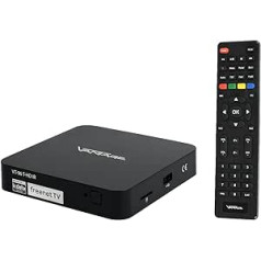 Vantage VT-96 DVB-T2 Uztvērējs inkl. 3 Monate bezmaksas Freenet TV (privāts sūtītājs Full-HD), IR sensors, PVR gatavs, digitāls, Full-HD 1080p, HDMI, multivides atskaņotājs, USB 2.0, 12 V pieslēgums, schwarz