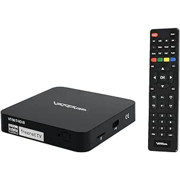 Vantage VT-96 DVB-T2 Uztvērējs inkl. 3 Monate bezmaksas Freenet TV (privāts sūtītājs Full-HD), IR sensors, PVR gatavs, digitāls, Full-HD 1080p, HDMI, multivides atskaņotājs, USB 2.0, 12 V pieslēgums, schwarz