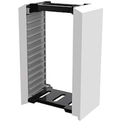 DERCLIVE Game Disc Box Storage Rack 12 Storage Rack for Game Disc Holder for PS5 Game Discs White + Black