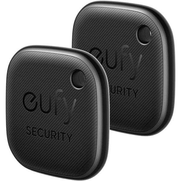 eufy Security SmartTrack Link (melns, 2 iepakojumu) atslēgu meklētājs, savietojams ar Apple Find My (iOS), atslēgu meklētājs, Bluetooth izsekotājs austiņām un bagāžai, tālruņu meklētājs, ūdensnecaurlaidīgs