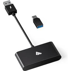 Doohoeek bezvadu Android automašīnas adapteris, USB sargspraudnis Android automašīnas radio, automašīnu adapteris, kas saderīgs ar operētājsistēmu Android 11 un jaunākām versijām un automašīnām no 2016. gada, 5 GHz WiFi automātiskais savienojums, melns