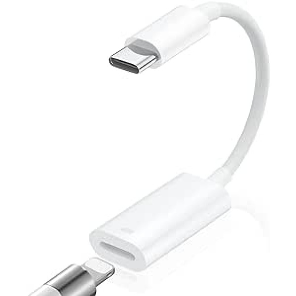 AXFEE USB C uz Lightning austiņu adapteris, C tips uz Lightning audio adapteris iPhone 15 i-Pad Air i-Pad Mini 6 MacBook, Galaxy S22 ULT, trīs vienā uzlādes/datu pārsūtīšanas/audio adapteris