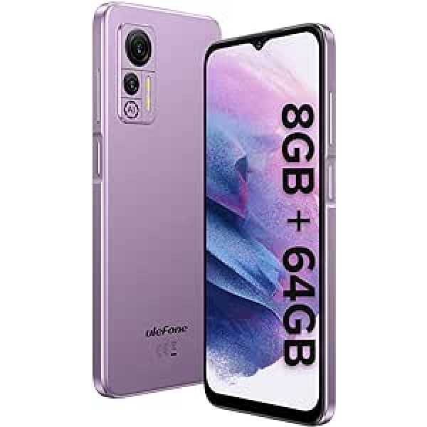 Ulefone mobilais tālrunis bez līguma Android 12 8GB RAM 64GB ROM Simlock bezmaksas mobilais tālrunis Android viedtālrunis bez līguma piezīmes 14 Quad-Core SD 128GB 4500mAh 13MP kamera 6,52 collu 3 slots/Face ID