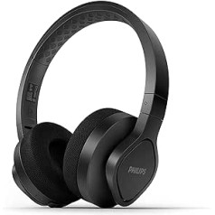 Philips TAA4216BK bezvadu Bluetooth sporta austiņas | Viegls un izturīgs | Mazgājami ausu kausu spilventiņi | IP55 aizsardzība pret putekļiem un ūdeni | Līdz 35 stundām atskaņošanas laiks | Melns