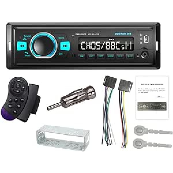 NC 1 DIN automašīnas radio stereo DAB/DAB+/FM uztvērējs Auto digitālā radio sistēma BT4.2 U-Disk TF Crad MP3 atskaņotājs Dual USB ports